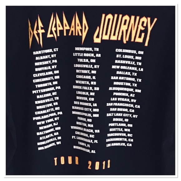 Def Leppard 2018 Tour Graphic Band Tee Shirt Black Short Sleeve Size XL - Picture 4 of 6
